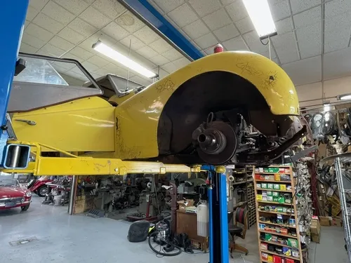 Yellow Triumph TR3