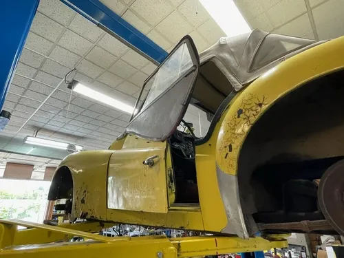 Yellow Triumph TR3