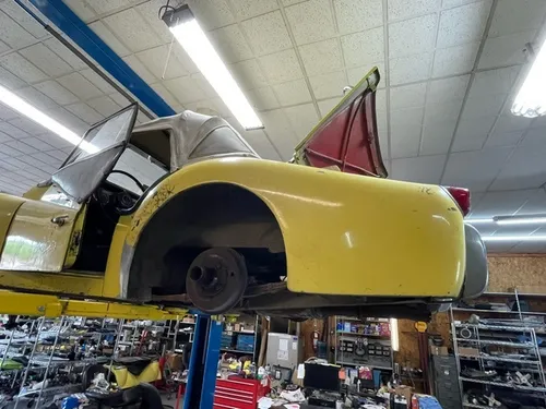 Yellow Triumph TR3