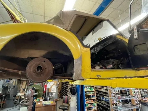 Yellow Triumph TR3