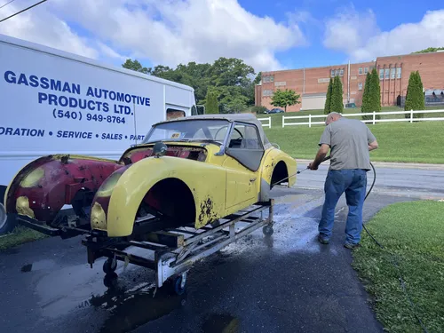 Yellow Triumph TR3